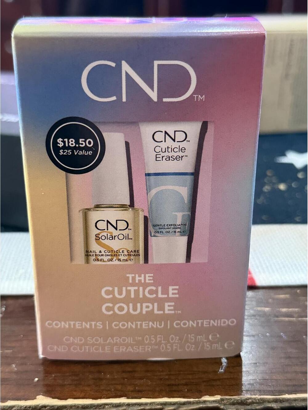 CND The Cuticle Couple Nail Care Set with SolarOil and Cuticle Eraser